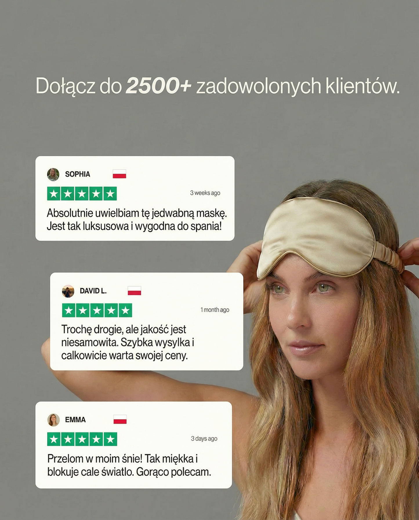 Premium Maska do Spania z Jedwabiu